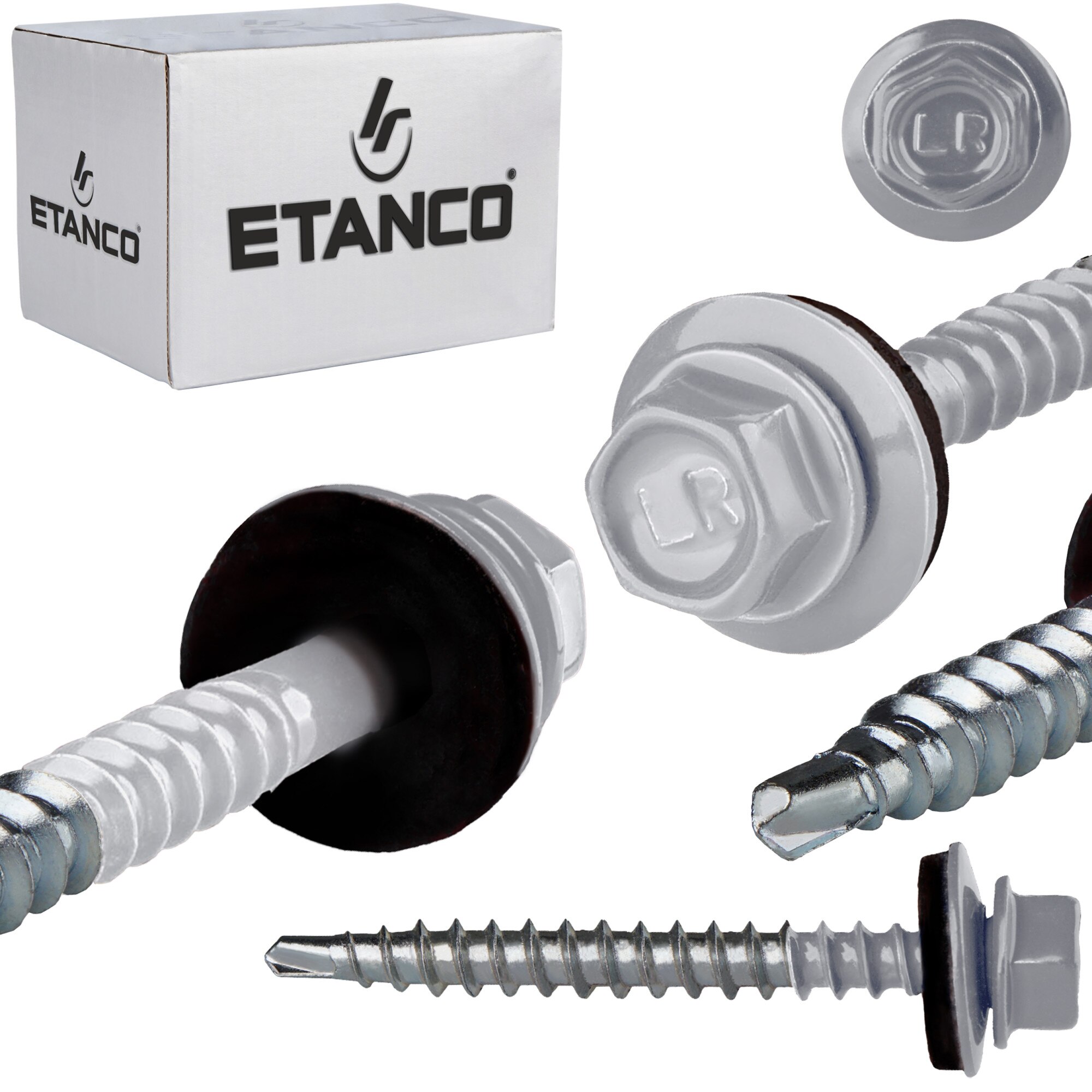 Set 100 Suruburi autoforante 4, 8x50 mm RAL 9006, pentru tabla si lemn ...