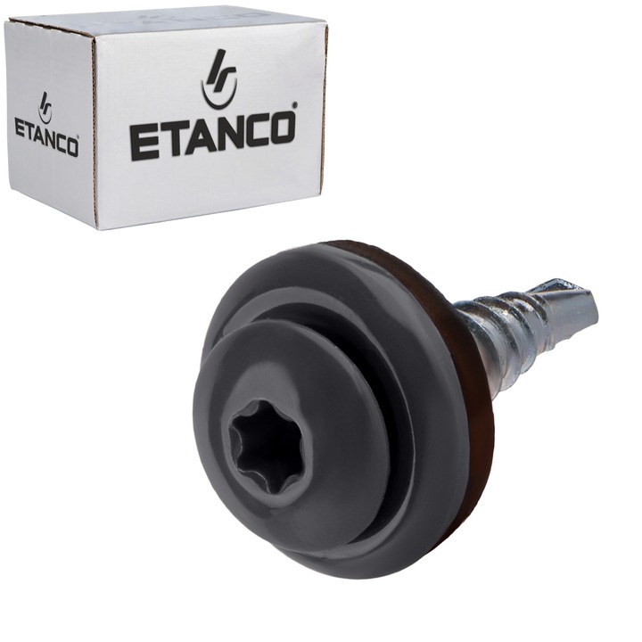 Set 250 Suruburi autoforante pentru tabla 4,8x20 mm RAL 7024, TORX, Etanco GTF 02P