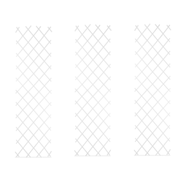 Set 3 spaliere extensibile pentru plante cataratoare, plastic, Relaxdays, dimensiuni 250 x 90 cm, alb