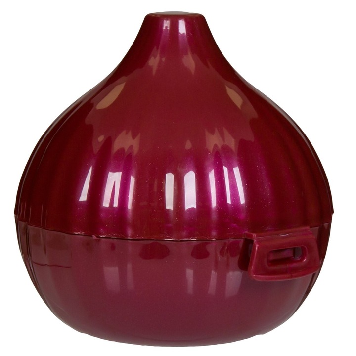 Műanyag tárolódoboz Shopiens® hagymához, piros, 11 cm