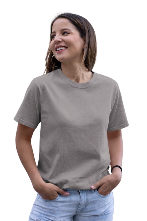 Tricou dama din bumbac 100%, Casual Basic Fit, Metal, XS