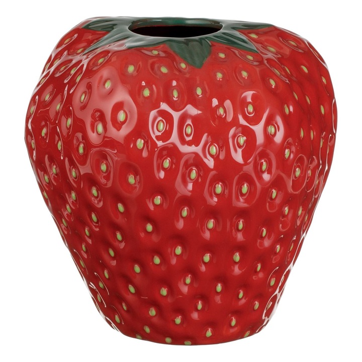 Shopiens® керамична декоративна ваза, във формата на ягода, 20 x 20 x 21 cm