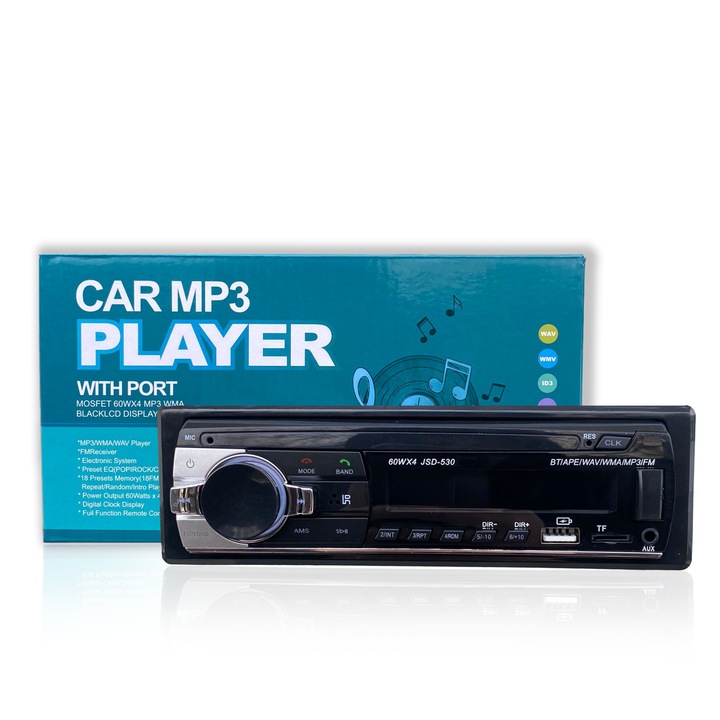 MP3 Player auto 1DIN universal WMA 4x60W MOSFET, radio, bluetooth, USB, SD, AUX, Incarcare telefon - AD-BGP520P