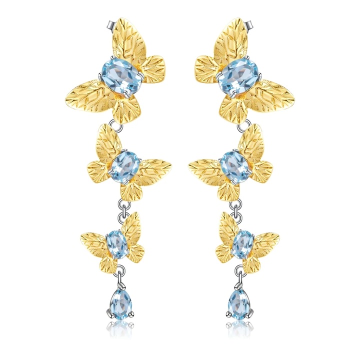 Cercei din argint in forma de fluture - Butterfly 5.5 cm