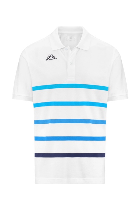 Tricou Polo regular fit din 100% bumbac pique cu logo, Kappa, barbati, Alb