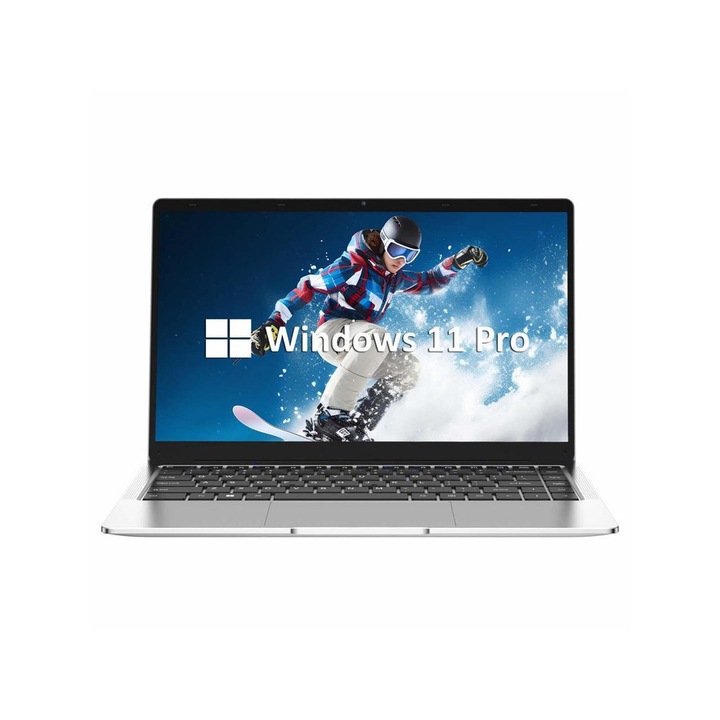 Auusda Üzleti Laptop, Intel Celeron J4125 processzor 4 magos akár 2.7 GHz, 8GB RAM, 512GB SSD, 14.1" Full HD IPS, Intel UHD Graphics, Windows 11, Ezüst