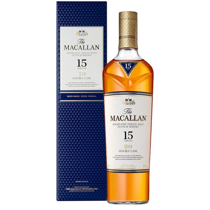 Whisky Macallan Double Cask 15 YO, Single Malt 43%. 0.7l