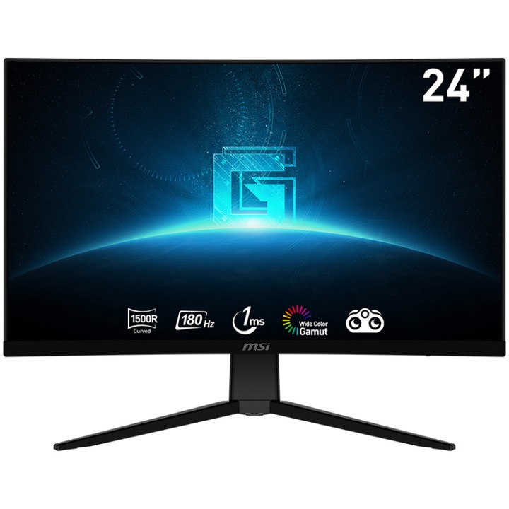 Monitor Gaming MSI G2422C, ívelt, 24", Full HD, VA, 180 Hz, 1 ms, HDMI, DisplayPort, dönthető