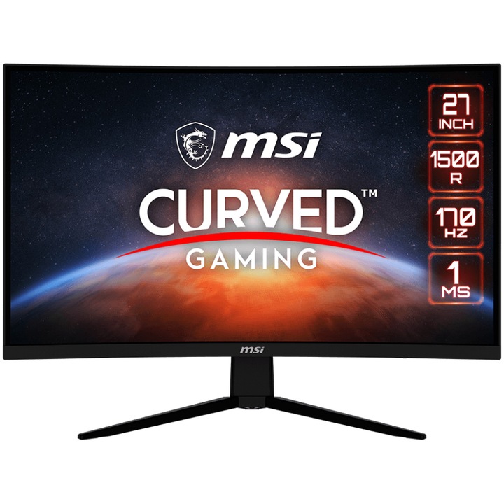 Monitor Curved Gaming MSI G273CQ, 27", WQHD, VA, 170 Hz, 1 ms, HDMI, DisplayPort, dönthető