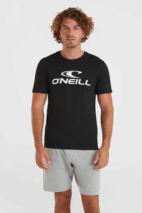 O'Neill, Kerek nyakú logómintás pamutpóló, Fekete