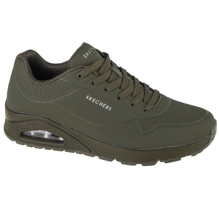 Cipők, Skechers Uno-Stand On Air 52458-DKGR, zöld, Khaki