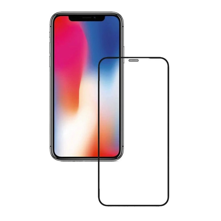 Folie de Protectie, Flippy, pentru iPhone 15 Plus, Tempered Glass, HD, Acoperire Completa, Protectie Anti-Praf pentru Difuzor, Margini Negre, Transparent