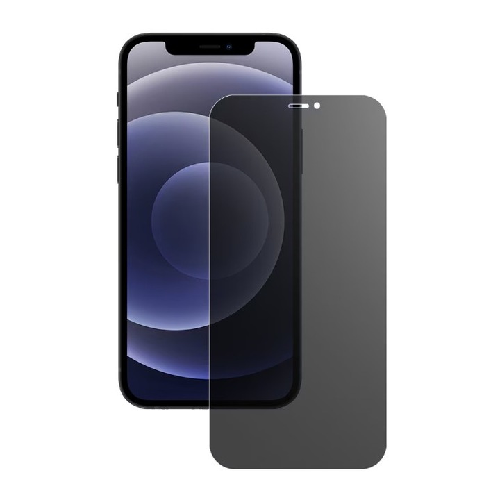 Защитно фолио, Flippy, за iPhone 15 Pro, Matte Ceramic Privacy, 9H, Privacy 30°, Anti-Shock, Transparent Black