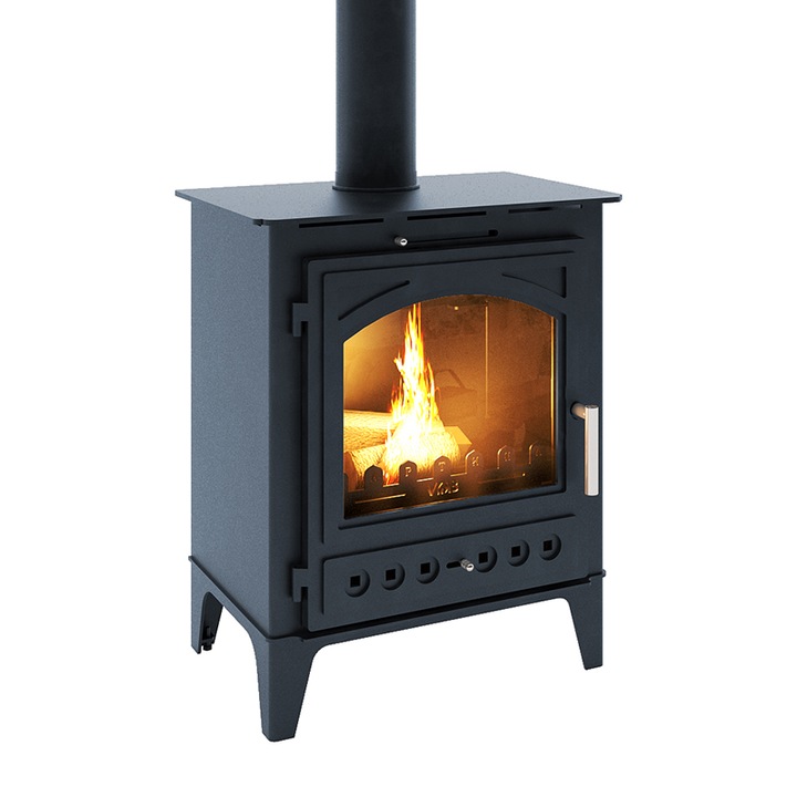 Semineu ECO Martina, 9(10)kw, Incalzire calorifere, Clasa A, Albastru metalic