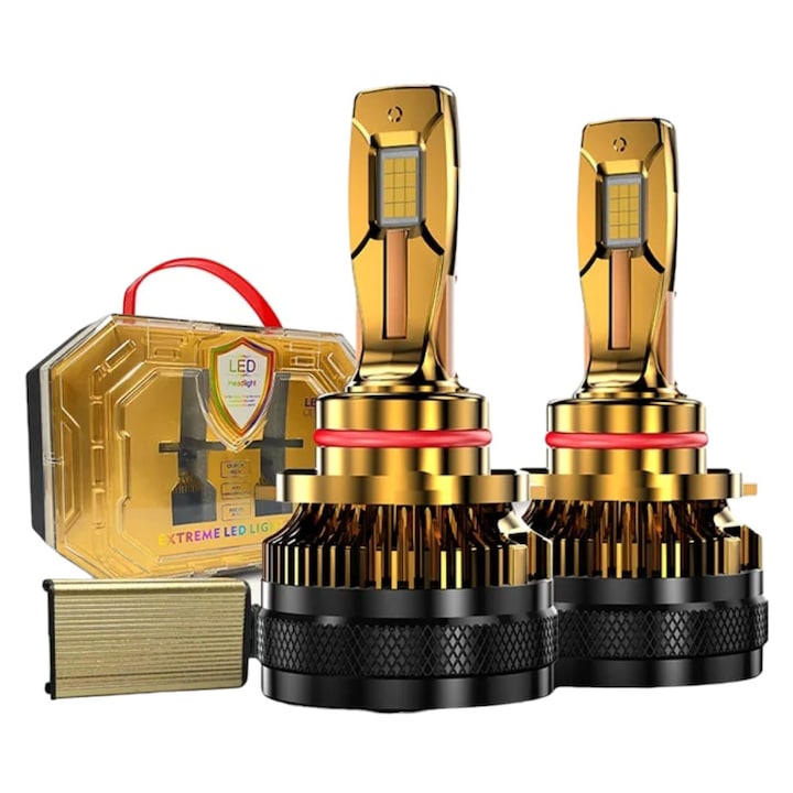 Set 2 Becuri Auto LED H1, AutoREY® Premium, Bec H1 LED CANBUS PRO 270W 27000LM, Cu Cipuri CSP 4575 Super Performante, Dublu Sistem De Racire, Lumina Alba Rece 6000K, Sistem CANBUS Fara Eroare De Bec Ars, Instalare Rapida Plug & Play