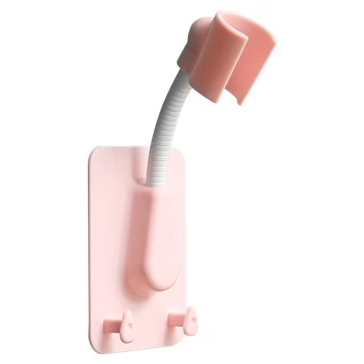 Suport Reglabil pentru Capul de Dus cu 2 Agatatori pentru Burete, DAVIDAMI CONCEPT®, Roz