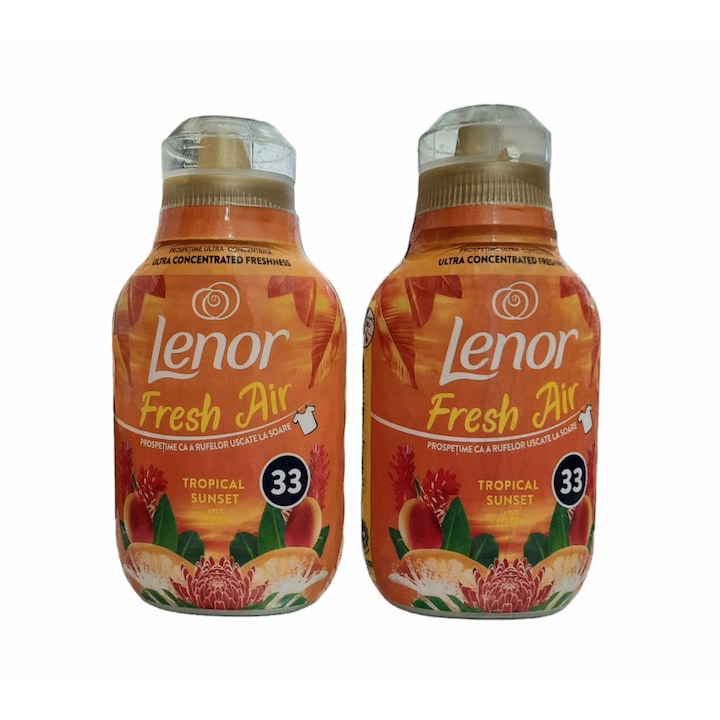 Комплект 2 х балсам за пране Lenor Fresh Air Tropical Sunset, 462 ml, 33 пранета