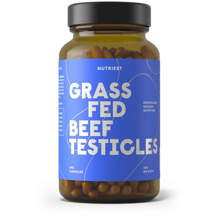 Testicule de vita Grass Fed liofilizate 240cps – supliment cu testosteron pentru masa musculara