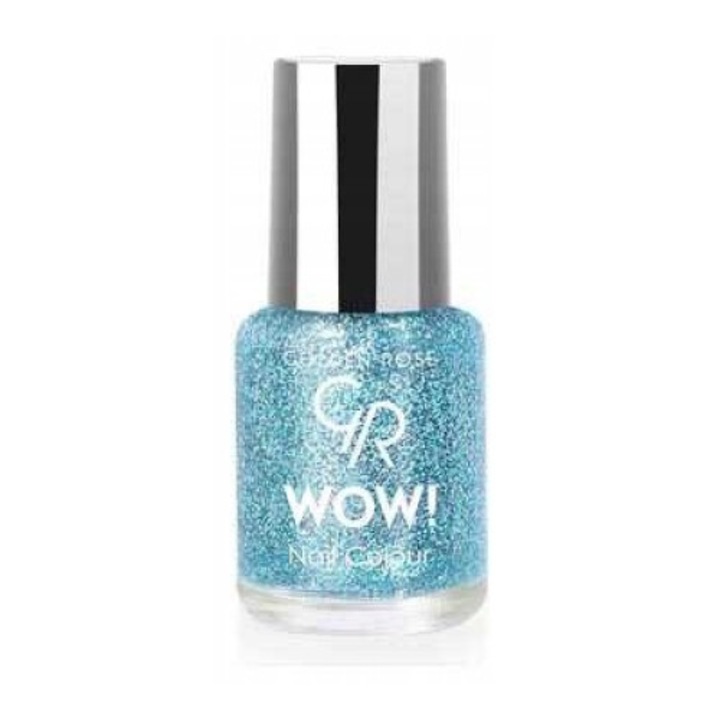 Oja Golden Rose, seria Wow Ice Color, cu sclipici, Albastru, N. 207, 6ml
