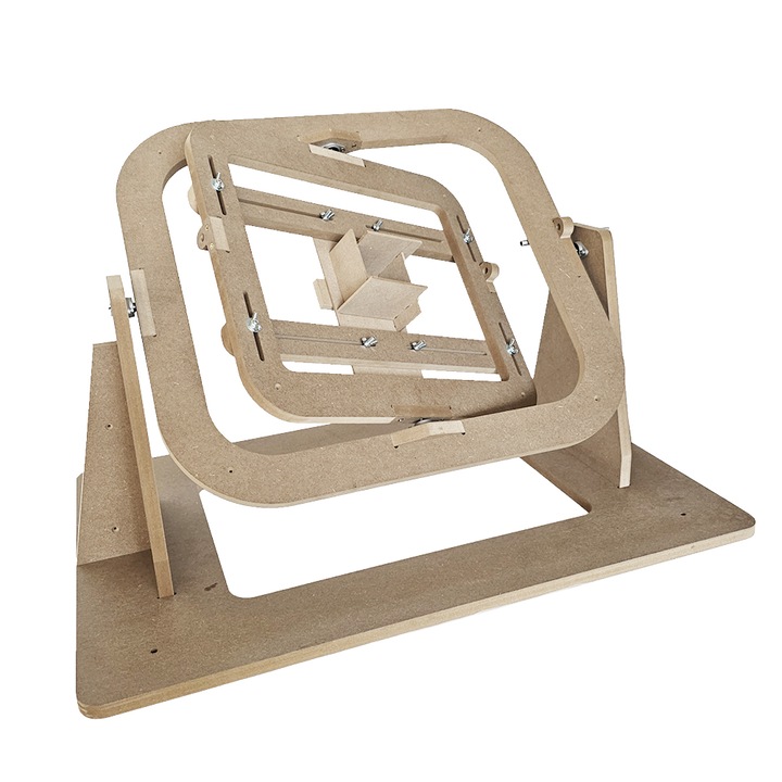 Rotocast 3D objektumok öntőformába öntéséhez, centrifugálással, FabTech, 915x600mm, 18mm, natúr MDF, CNC vágással