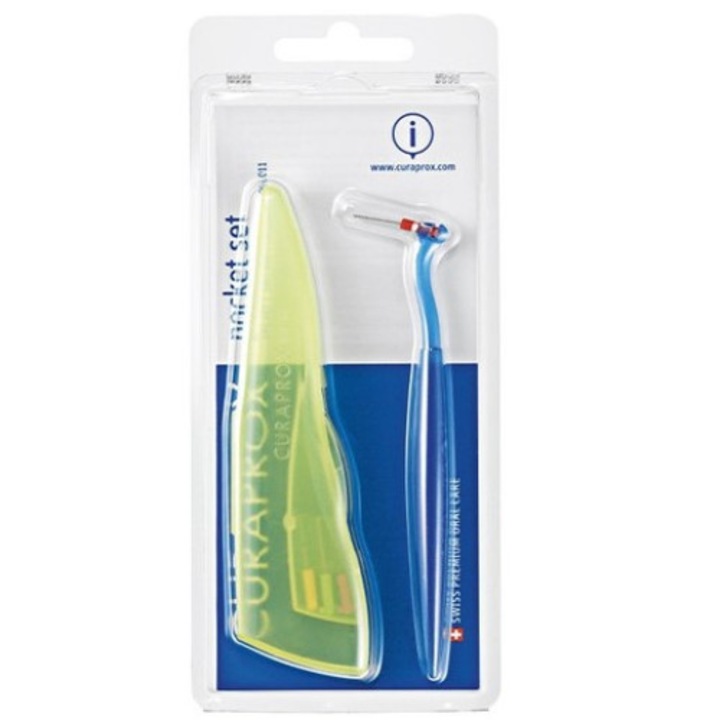 5 db-os fogközkefe készlet, Curaprox, Pocket Kit, CPS 457 fogközök tisztítására, fogínygyulladás ellen, zöld szín