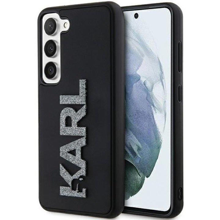 Telefontok, Karl Lagerfeld, Szilikon / TPU / PC, Samsung Galaxy S23-hoz, Glitter logó, Fekete