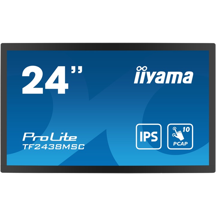 Monitor LED IPS iiyama ProLite Touch nyitott keret TF2438MSC-B1 23.8" Full HD, 5ms, HDMI, Display Port, HUB USB 2x3.2