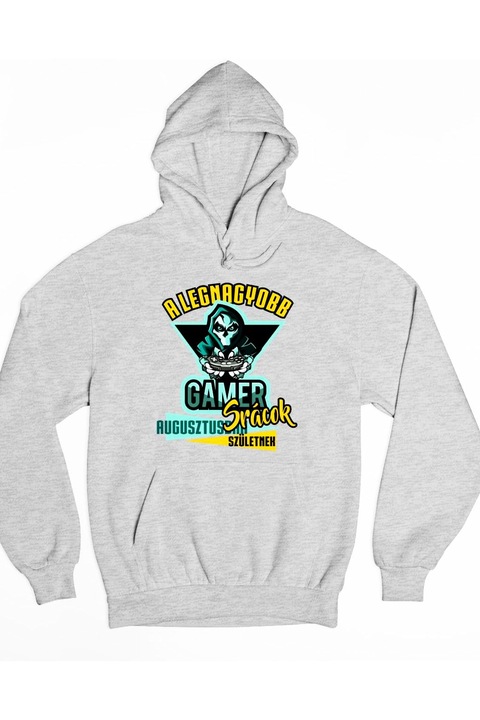 A legnagyobb gamer srácok augusztusban születnek kapucnis női pulóver, Szürke