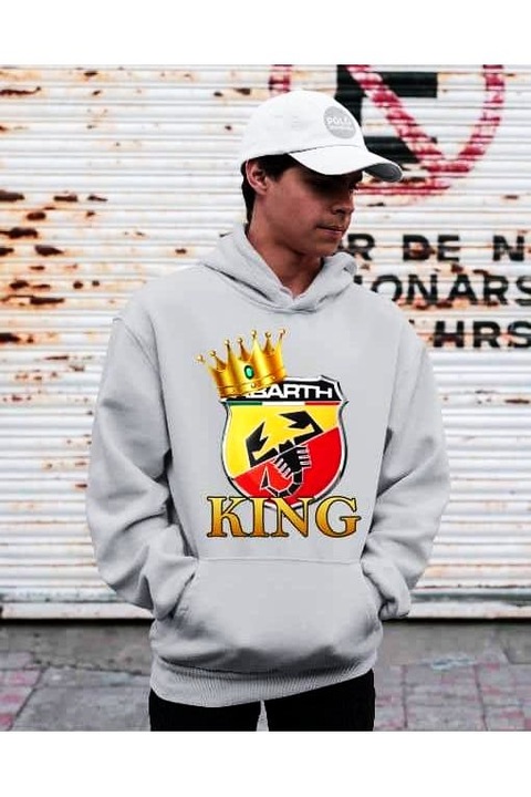 Hanorac cu glugă Abarth King pentru bărbați, Gri