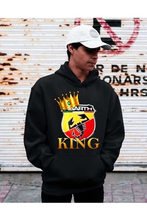 Hanorac cu glugă Abarth King pentru femei, Negru