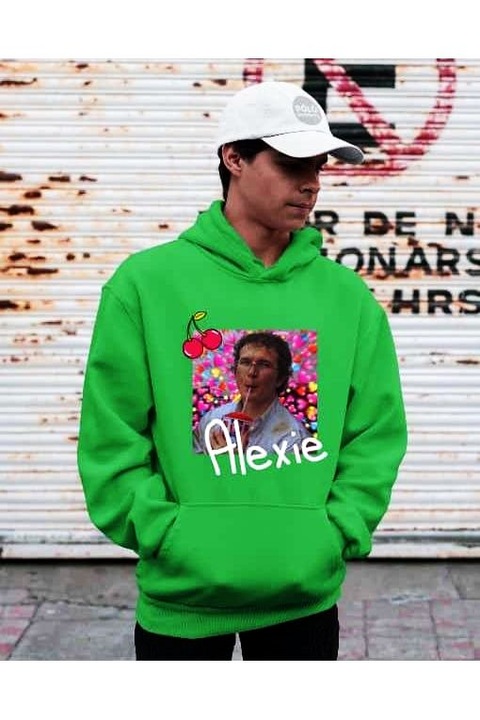 Hanorac cu glugă pentru bărbați Alexei cherry stranger things, Verde