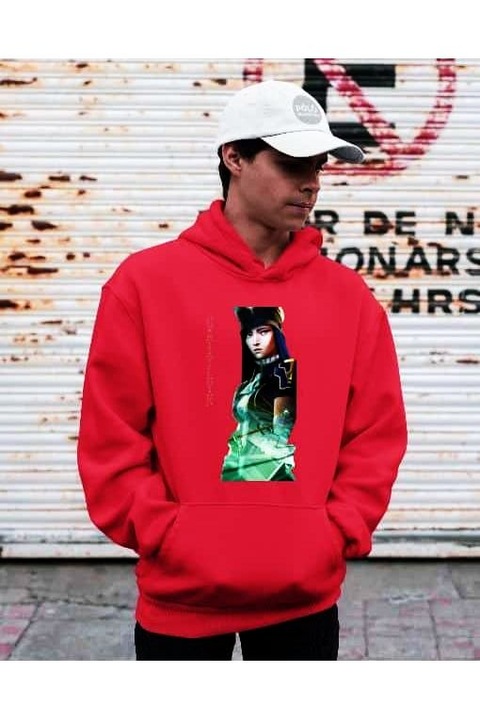 Pulover de damă Arcane caitlyn, Rosu