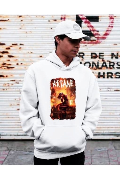 Hanorac Arcane jinx sorry pentru bărbați, Alb