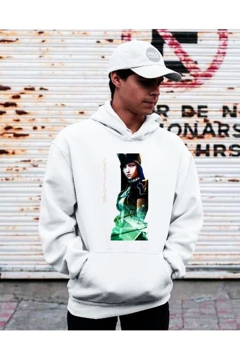 Pulover de damă Arcane caitlyn, Alb