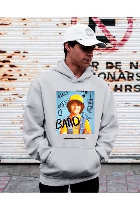 Hanorac pentru bărbați, Bard stranger things, Gri