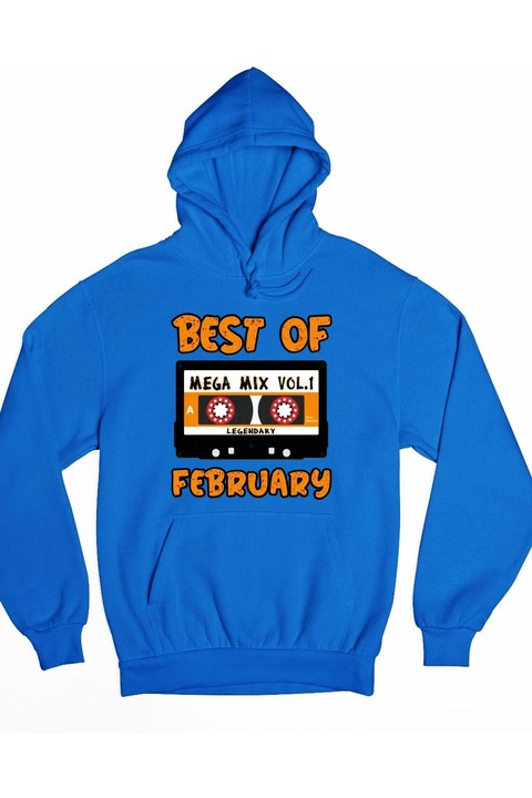 Hanorac cu glugă pentru femei Best of February, Albastru royal