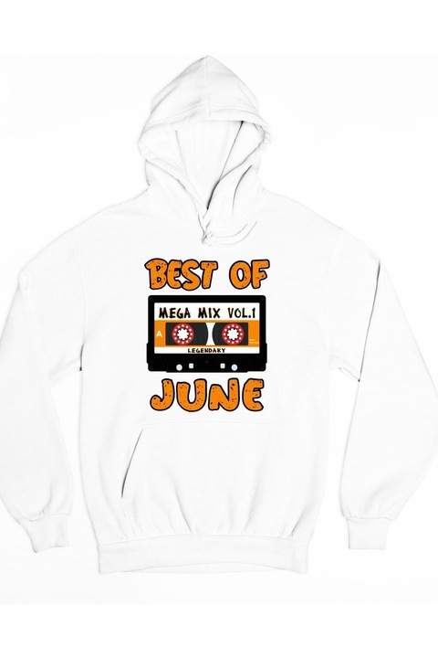 Hanorac cu glugă pentru femei Best of June, Alb