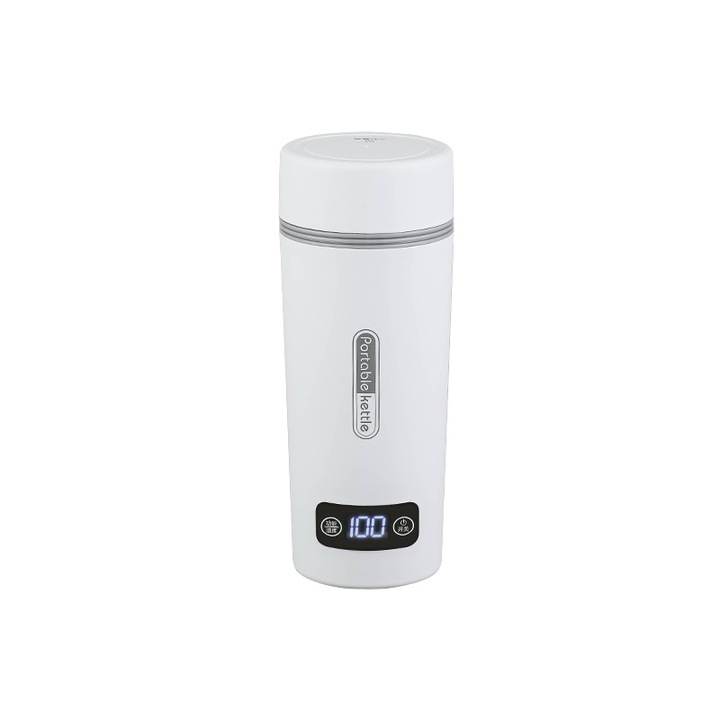 Fierbator electric portabil, 350ml, inox, protectie supraincalzire, alb