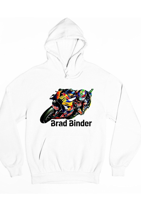 Hanorac pentru curse de motociclete Brad Binder pentru femei, Alb