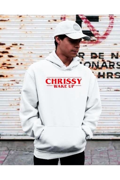 Chrissy wake up stranger things hanorac cu glugă pentru femei, Alb