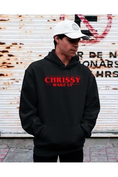 Chrissy trezește lucruri stranii hanoracul bărbătesc, Negru