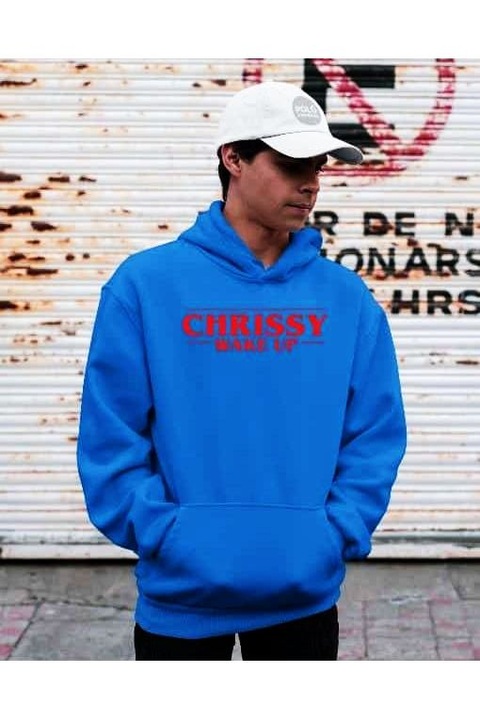 Chrissy wake up stranger things hanorac cu glugă pentru femei, Albastru royal