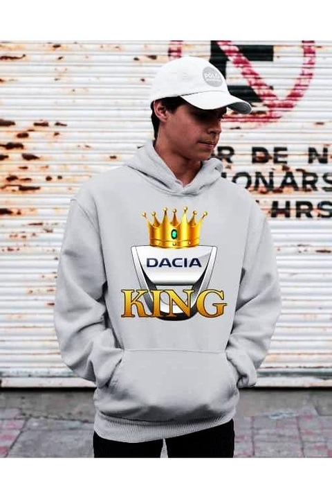 Pulover barbatesc Dacia king, Gri