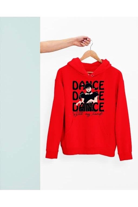 Dansează cu mâinile mele Wednesday hanorac cu glugă pentru bărbați, Rosu