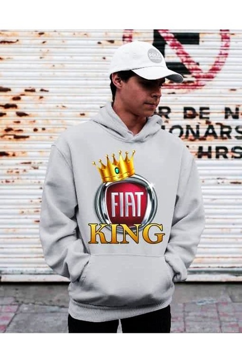 Pulover bărbătesc Fiat king, Gri