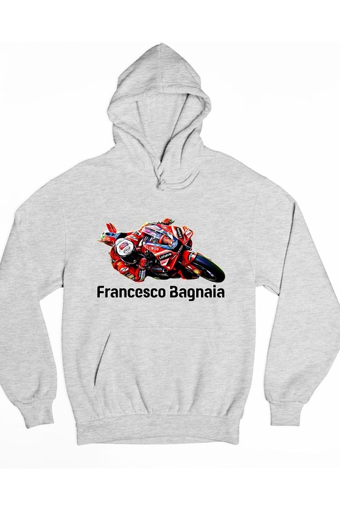 Pulover barbati de curse moto Francesco Bagnaia, Gri