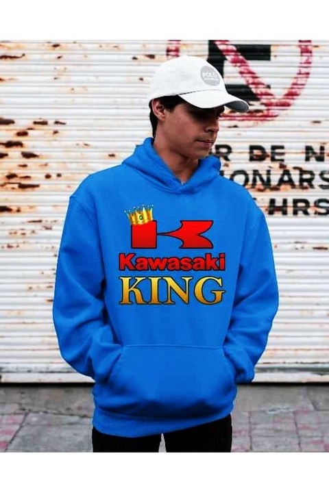 Pulover pentru bărbați Kawasaki King, Albastru royal