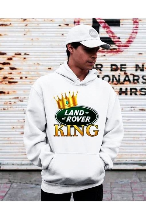 Pulover de dama Land rover king, Alb