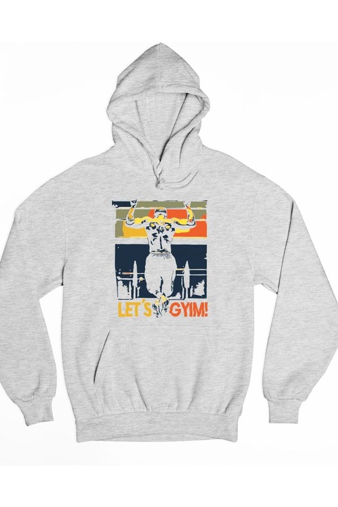 Hanorac pentru femei Let's Gym cu glugă, Gri