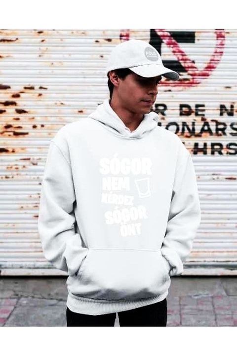 Sógor nem kérdez, Sógor önt kapucnis férfi pulóver, Fehér